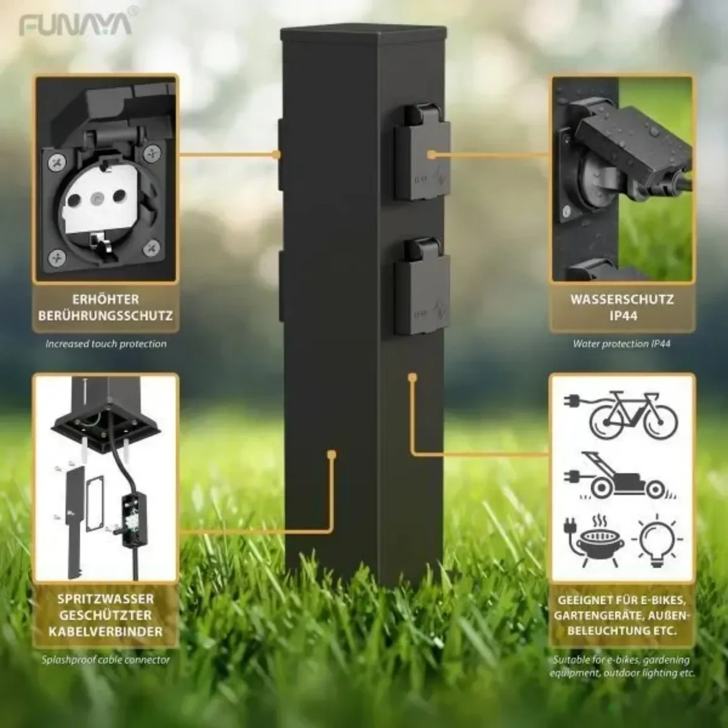 FUNAYA 16A Outdoor Waterproof Socket Wall Mounted EU Garden Charging Socket for Secure Externally Located Electrical Connections
FUNAYA 16A Outdoor Waterproof Socket Wall Mounted EU Garden Charging Socket for Secure Externally Located Electrical Connections