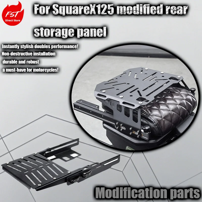 For Sundiro honda Square X125 modified with a lockable rear tail box, multi-functional storage, sliding tail rack.
For Sundiro honda Square X125 modified with a lockable rear tail box, multi-functional storage, sliding tail rack.