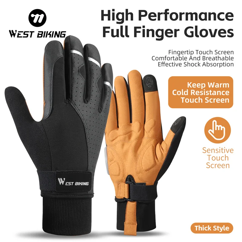 WEST BIKING Winter Cycling Gloves Non-Slip Windproof Shockproof Warm Cycling Gloves For Men Women MTB Road Bicycle Gloves
WEST BIKING Winter Cycling Gloves Non-Slip Windproof Shockproof Warm Cycling Gloves For Men Women MTB Road Bicycle Gloves