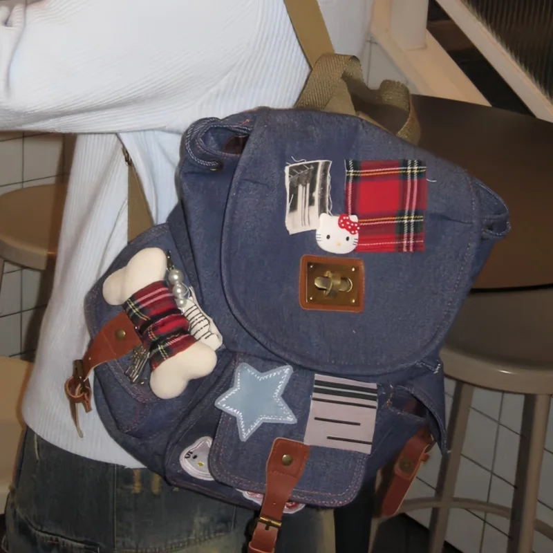 Sanrio Hello Kitty Denim Backpack Vintage Ins Style Large Capacity Good Looking Cute Fashion Daypack Gift For College Student
Sanrio Hello Kitty Denim Backpack Vintage Ins Style Large Capacity Good Looking Cute Fashion Daypack Gift For College Student