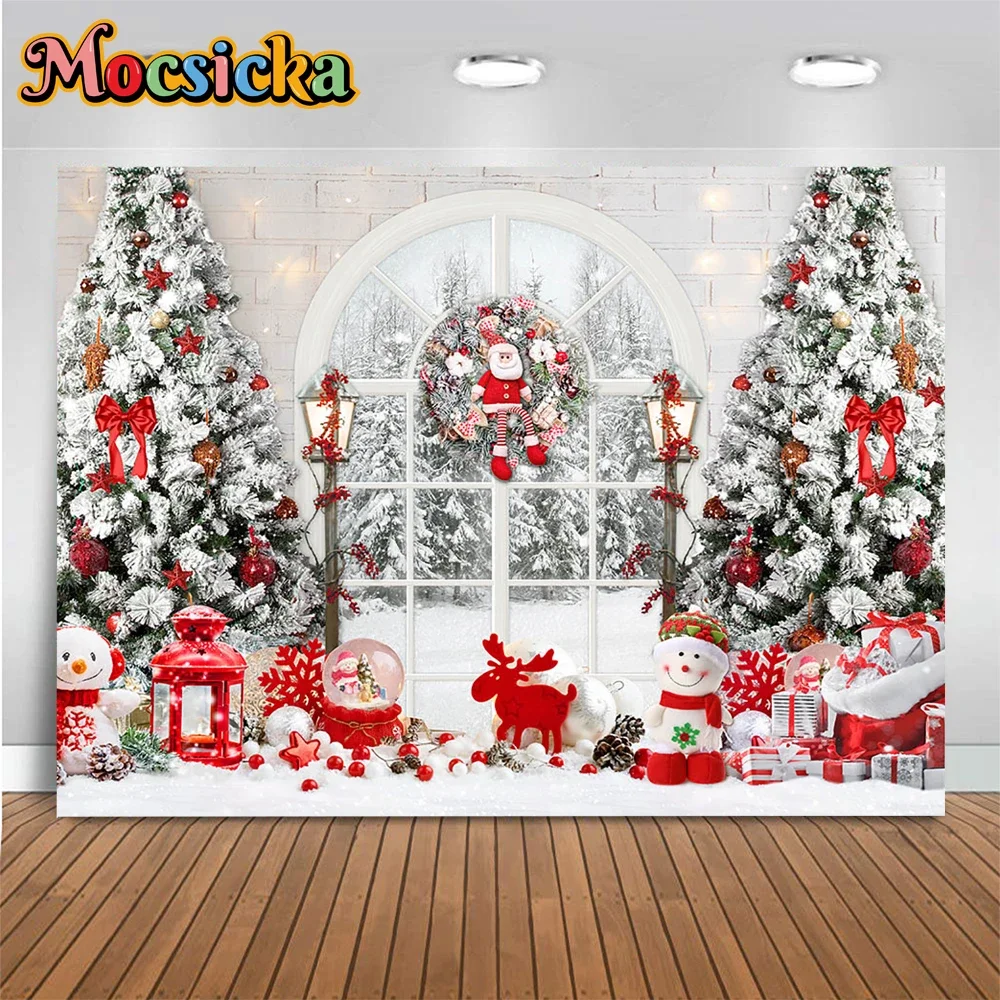 Christmas Winter Window Background Santa Claus Snowman Red Xmas Tree Gifts Backdrop Kid Photo Retro White Wall Booth Studio Prop
Christmas Winter Window Background Santa Claus Snowman Red Xmas Tree Gifts Backdrop Kid Photo Retro White Wall Booth Studio Prop