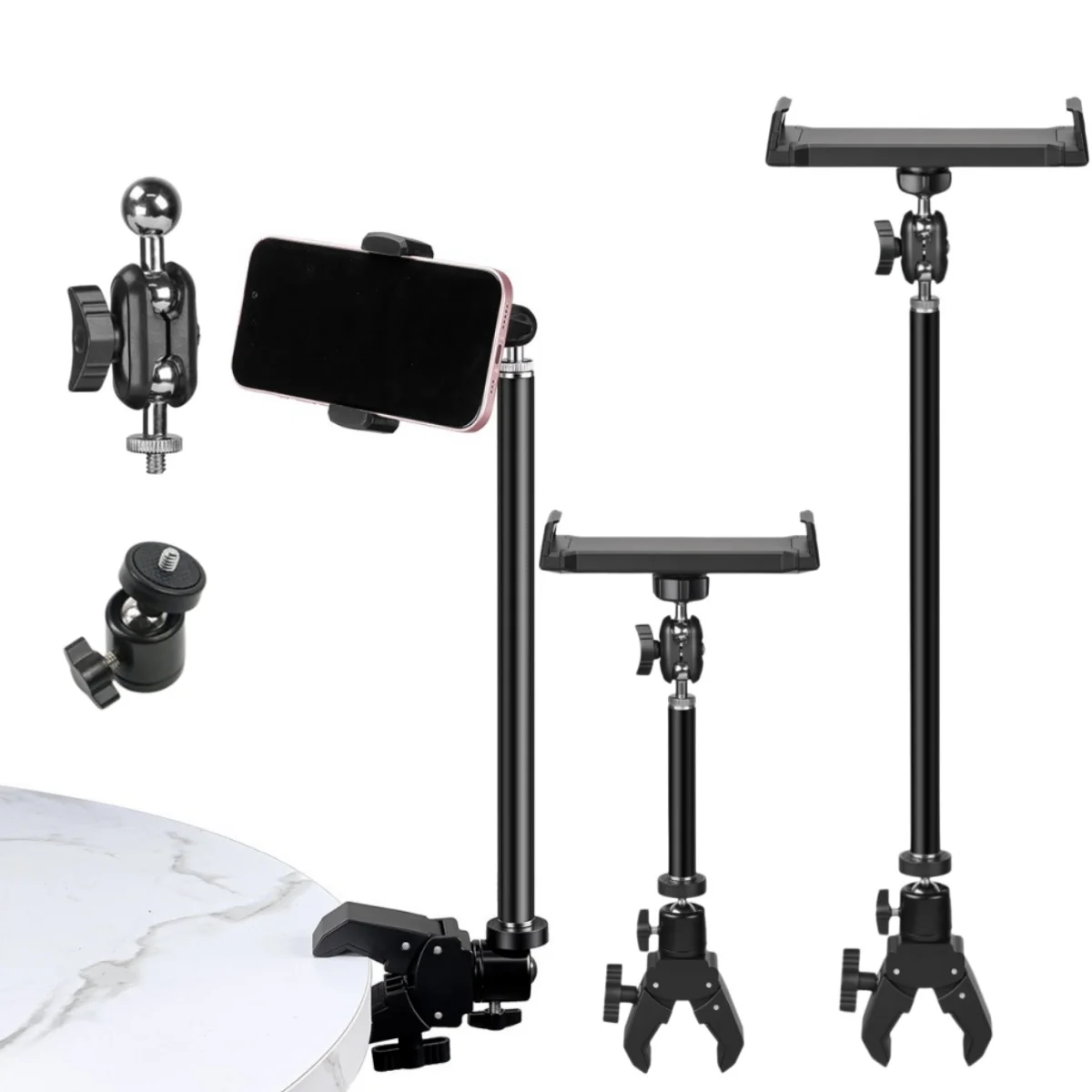 360° Rotating Tablet Phone Mount with Secure Clamp Fit for Treadmill Wheelchair Stroller Golf Cart Poles Fit 5-13 Inch Device
360° Rotating Tablet Phone Mount with Secure Clamp Fit for Treadmill Wheelchair Stroller Golf Cart Poles Fit 5-13 Inch Device