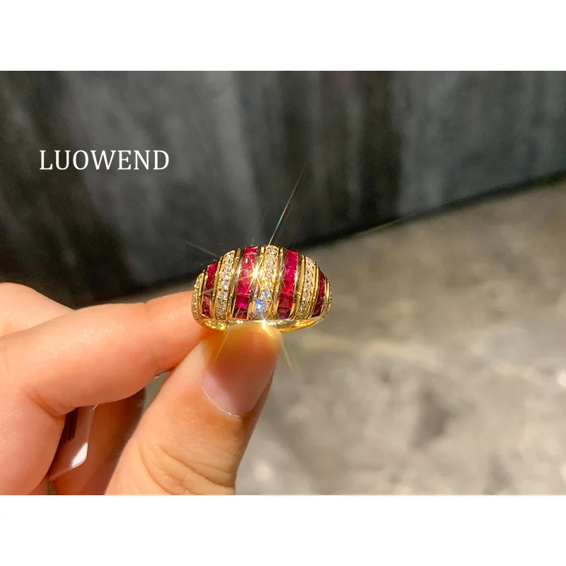 LUOWEND 100% 18K Yellow Gold Rings Luxury Vintage Style Real Natural Ruby Ring for Women Senior Banquet High Party Jewelry
LUOWEND 100% 18K Yellow Gold Rings Luxury Vintage Style Real Natural Ruby Ring for Women Senior Banquet High Party Jewelry