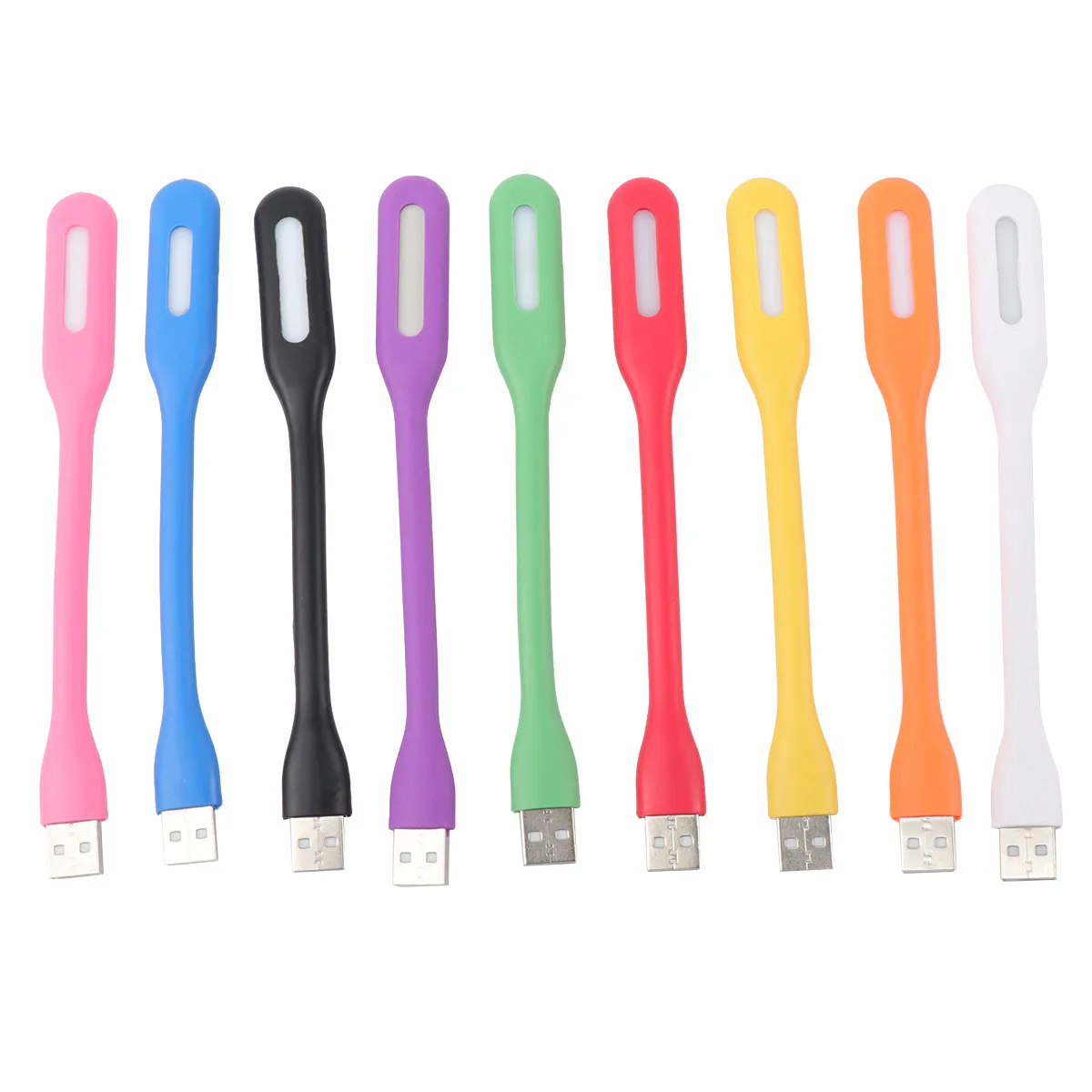 10Pcs Flexible USB Reading Lamp Eye Protection Design Portable LED Light for Computer Notebook Camping Study Use