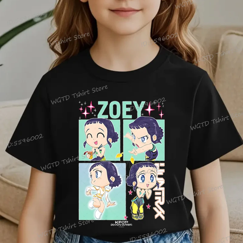 KPop Demon Hunters Zoey Футболка с принтом Детская новая мультяшная мягкая хлопковая футболка для маленьких девочек Топы K-Pop Хлопковая одежда для маленьких девочек
KPop Demon Hunters Zoey Футболка с принтом Детская новая мультяшная мягкая хлопковая футболка для маленьких девочек Топы K-Pop Хлопковая одежда для маленьких девочек