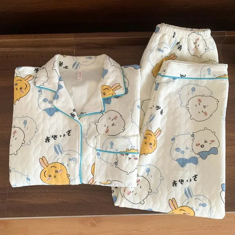 Kawaii Chiikawa Women's Pajamas Set Cartoon Hachiware Long Sleeve Pants Suit Winter Warm Thicken Home Clothes for Girls Gifts
Kawaii Chiikawa Women's Pajamas Set Cartoon Hachiware Long Sleeve Pants Suit Winter Warm Thicken Home Clothes for Girls Gifts