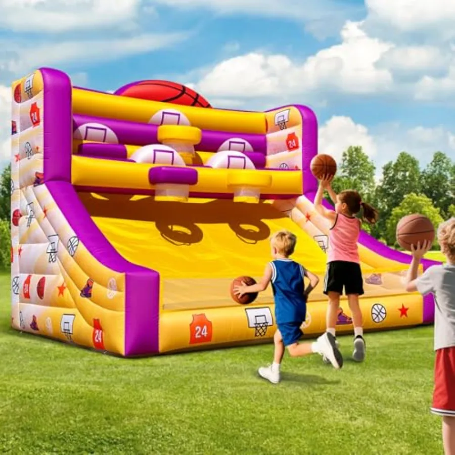 Portable inflatable basketball hoop shot for organized events, carnivals, birthday parties, festivals; PVC material, blue and r
Portable inflatable basketball hoop shot for organized events, carnivals, birthday parties, festivals; PVC material, blue and r