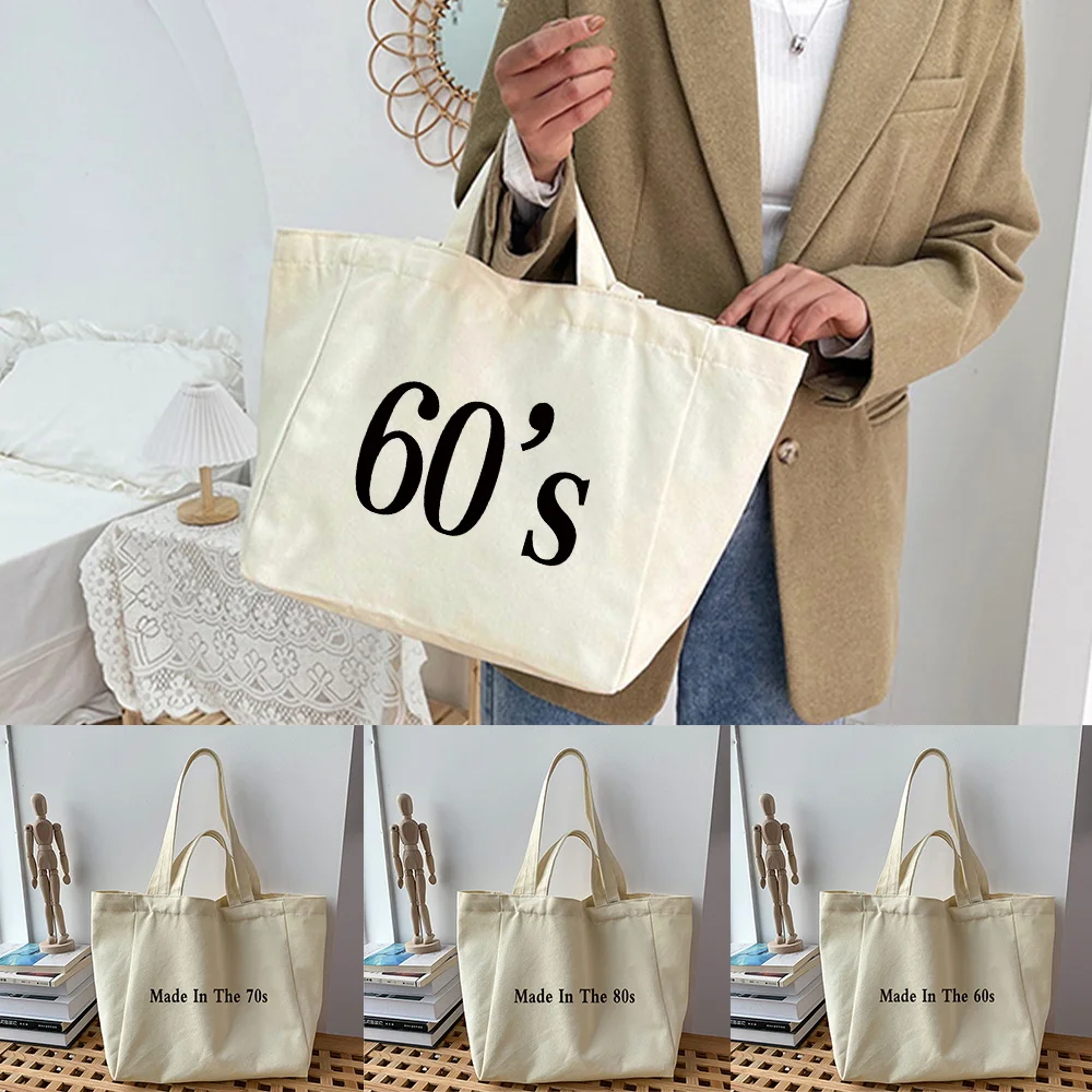Casual Shopping Bag 2024 New 60~90 Series Years Printing Tote Bag Harajuku Canvas Shoulder Bag Women Shopper Bag Casual Handbags
Casual Shopping Bag 2024 New 60~90 Series Years Printing Tote Bag Harajuku Canvas Shoulder Bag Women Shopper Bag Casual Handbags