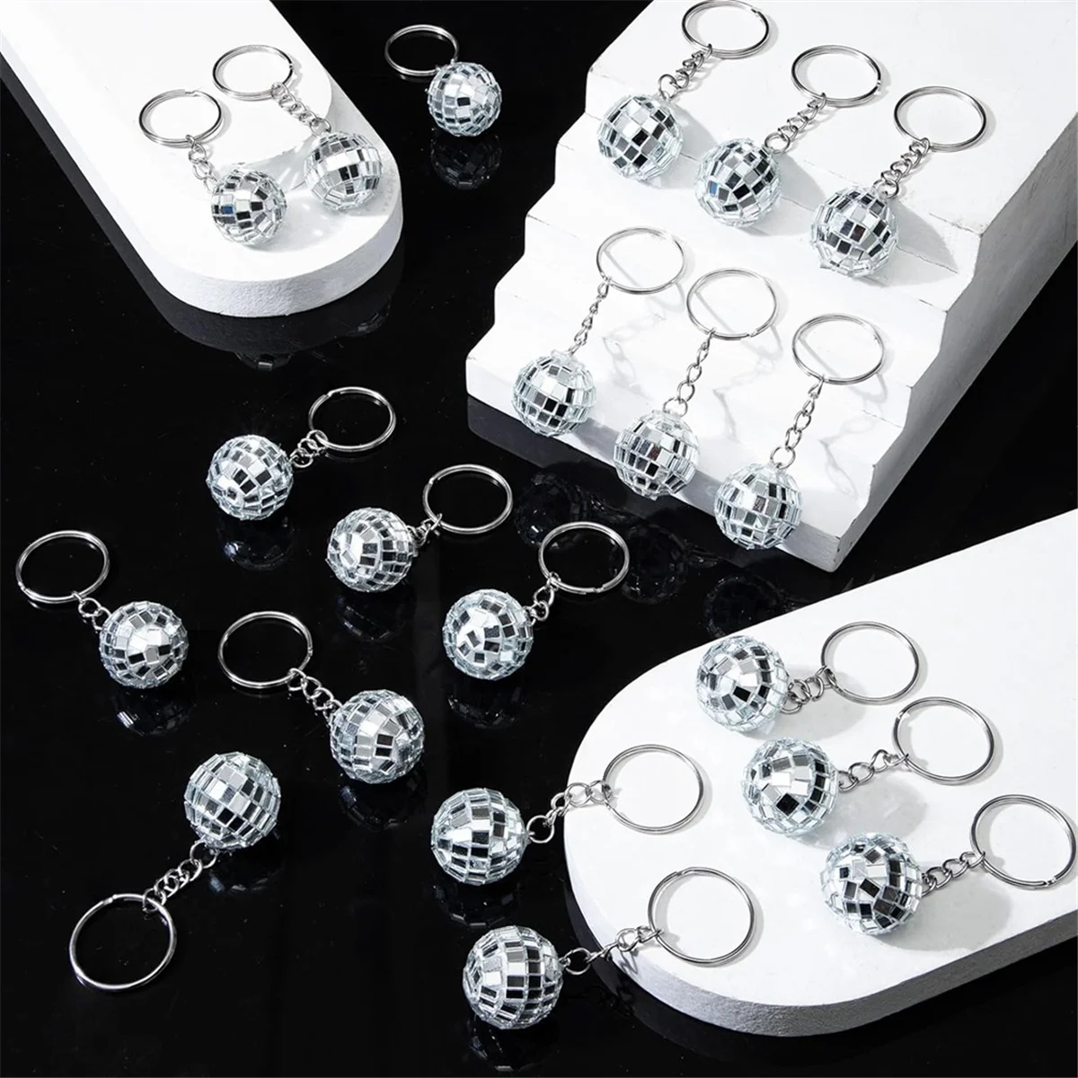 A44M 50Pcs Mini Disco Ball Keychain, Mirror Disco Ball Bulk Keyring Party Favors for 70s 80s Disco Party Supplies
A44M 50Pcs Mini Disco Ball Keychain, Mirror Disco Ball Bulk Keyring Party Favors for 70s 80s Disco Party Supplies