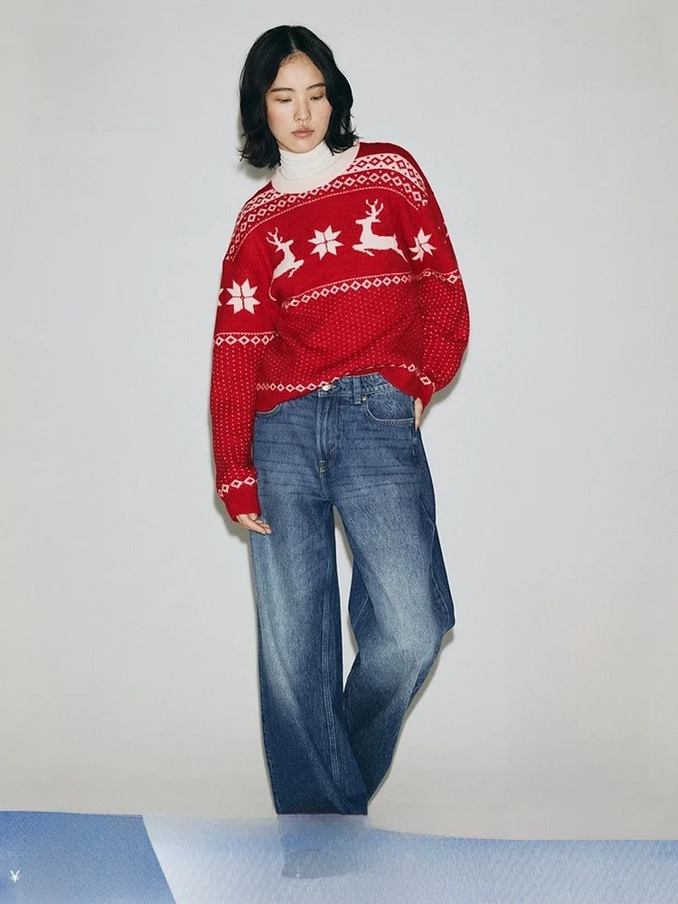 Женский вязаный свитер H&M, новогодний, для ношения под одеждой, с узором Fair Isle, красный, весенний, повседневный, тонкий, из смесового полиэстера, с круглым вырезом
Женский вязаный свитер H&M, новогодний, для ношения под одеждой, с узором Fair Isle, красный, весенний, повседневный, тонкий, из смесового полиэстера, с круглым вырезом