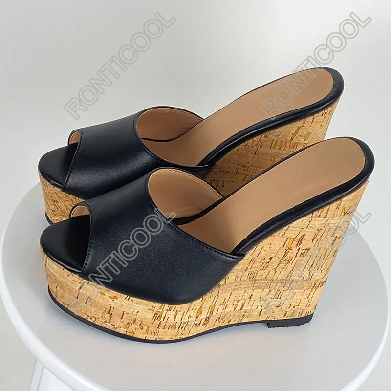 Ronticool New Fashion Women Handmade Mules Sandals Sexy Wedges High Heels Open Toe Black Leisure Beach Shoes US Size 5-20
Ronticool New Fashion Women Handmade Mules Sandals Sexy Wedges High Heels Open Toe Black Leisure Beach Shoes US Size 5-20