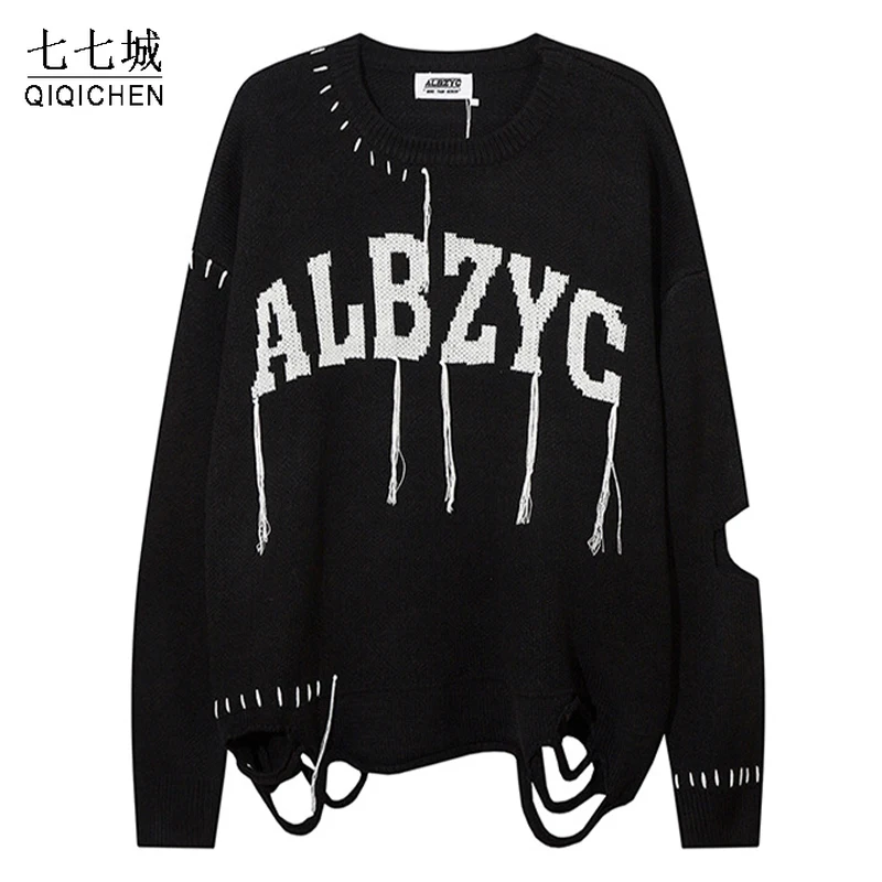 Hip Hop Sweaters Men Y2k Letter Embroidery Tassel Hole Knitted Pullover Autumn Winter Casual Oversized Jumper Unisex Streetwear
Hip Hop Sweaters Men Y2k Letter Embroidery Tassel Hole Knitted Pullover Autumn Winter Casual Oversized Jumper Unisex Streetwear