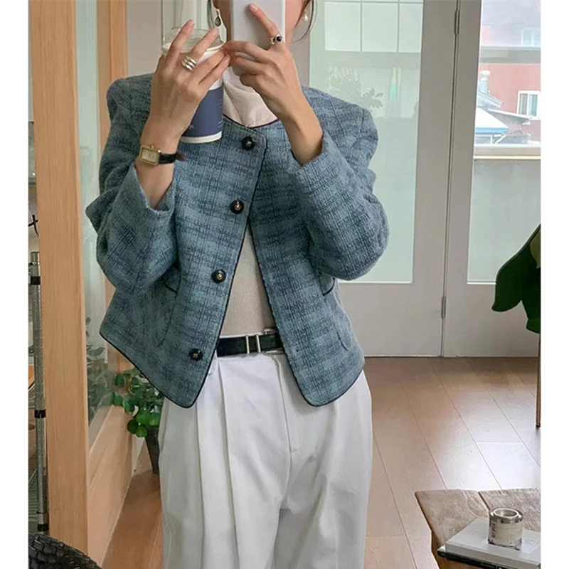 MEXZT Vintage Tweed Jacket Women Elegant Cropped Suit Coats Korean Long Sleeve Short Outerwears Fall Winter Office Ladies Blazer
MEXZT Vintage Tweed Jacket Women Elegant Cropped Suit Coats Korean Long Sleeve Short Outerwears Fall Winter Office Ladies Blazer
