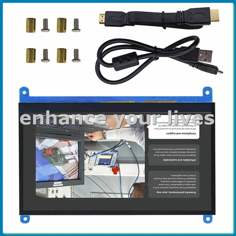 1024x600 7 Inch Touch -Compatible Display Touch Screen Panel for Raspberry Display LCD HD Display Pc Monitor IPS-A23U
