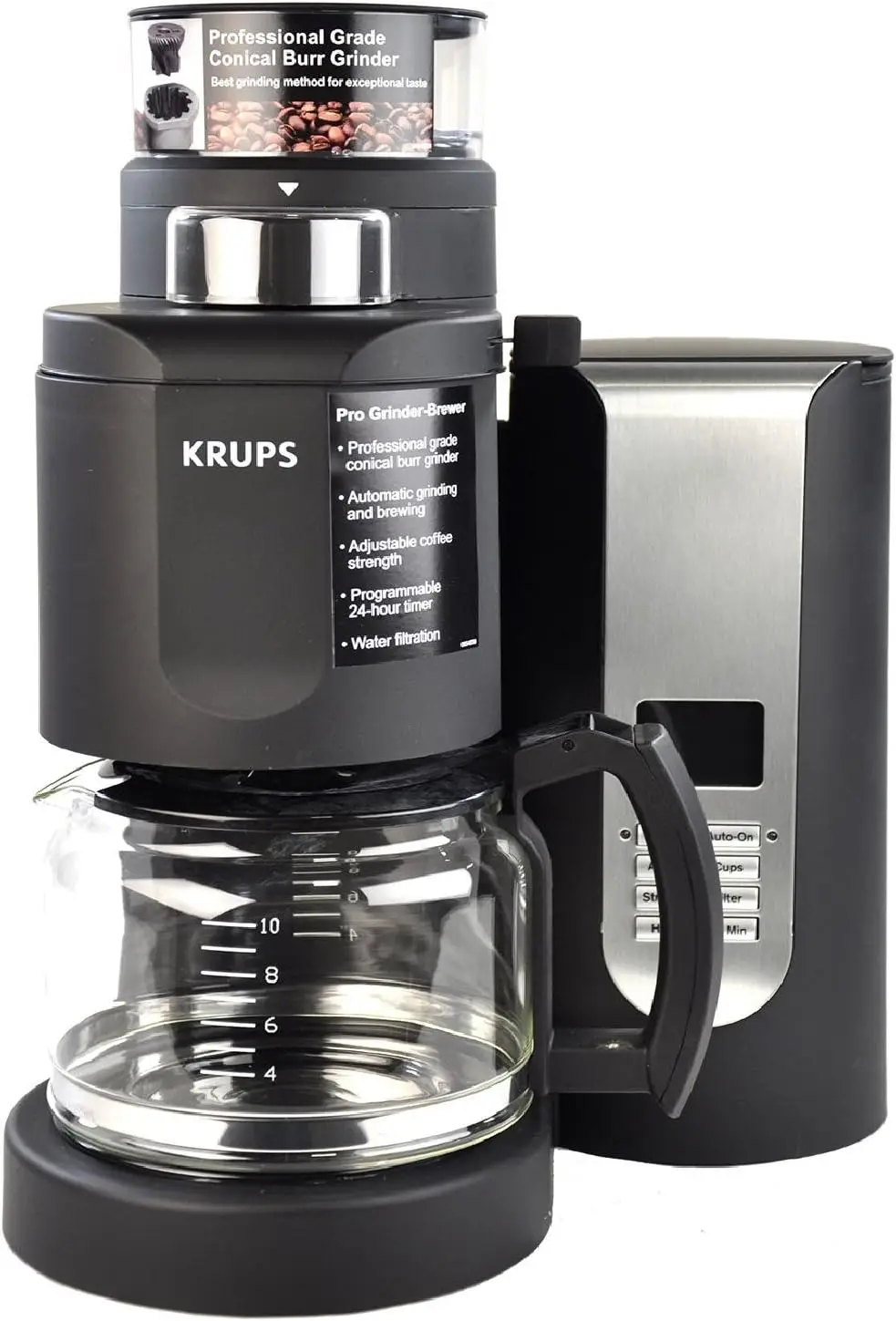 KM7005 Grind and Brew Coffee Maker with Stainless Steel Conical Burr Grinder, 10-cup, Black
KM7005 Grind and Brew Coffee Maker with Stainless Steel Conical Burr Grinder, 10-cup, Black