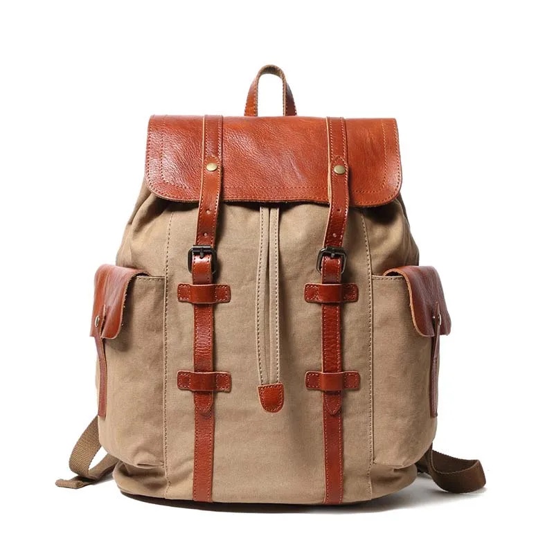 Retro Casual Canvas Travel Backpack Large Capacity Fashion Solid Color Travel Rucksack Men's Hiking Backpack Student Bag
Retro Casual Canvas Travel Backpack Large Capacity Fashion Solid Color Travel Rucksack Men's Hiking Backpack Student Bag