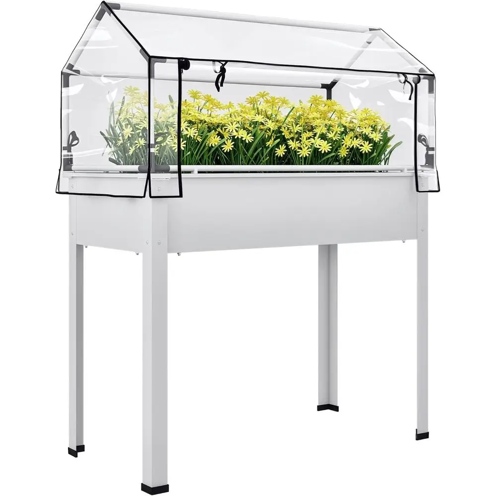Elevated Garden Bed with Greenhouse Lid, Legged Planter for Vegetables and Herbs, 39.4 x 18.9 x 48.8, White
Elevated Garden Bed with Greenhouse Lid, Legged Planter for Vegetables and Herbs, 39.4 x 18.9 x 48.8, White