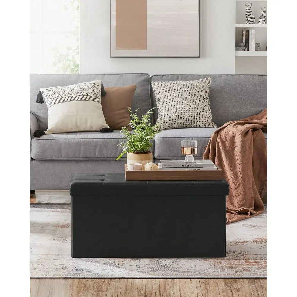 30 Inches Folding Storage Ottoman Bench Storage Chest Footrest Padded Seat Faux Leather, Holds To 660 Lb Black, White, Brown
30 Inches Folding Storage Ottoman Bench Storage Chest Footrest Padded Seat Faux Leather, Holds To 660 Lb Black, White, Brown