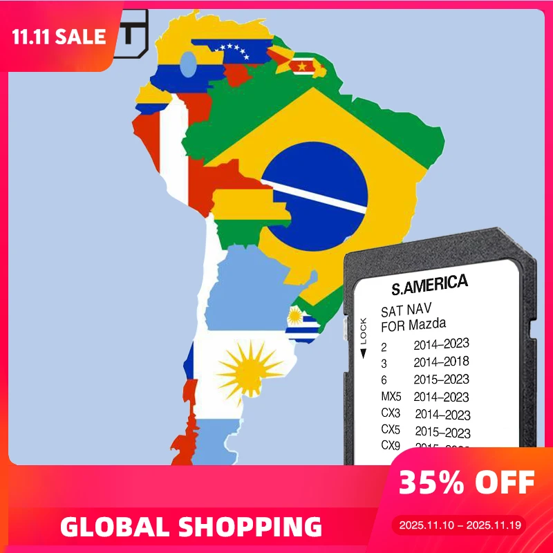 Sat Navi 2023 South America Maps SD GPS Card with Connect1 System SD Card for Mazda 2/3/6/MX5/CX5/CX9 Car Navigation
Sat Navi 2023 South America Maps SD GPS Card with Connect1 System SD Card for Mazda 2/3/6/MX5/CX5/CX9 Car Navigation