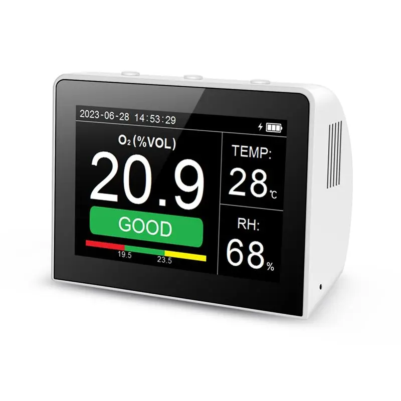 Innovative Air Quality Detector Temperature Andhumidity Detection Oxygen Test Exceeding Alarms
Innovative Air Quality Detector Temperature Andhumidity Detection Oxygen Test Exceeding Alarms