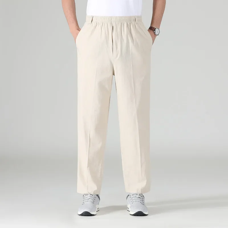 2024 Summer Men's Cotton and Linen Casual Trousers Elastic High Waist Deep Crotch Baggy Straight Trousers
2024 Summer Men's Cotton and Linen Casual Trousers Elastic High Waist Deep Crotch Baggy Straight Trousers