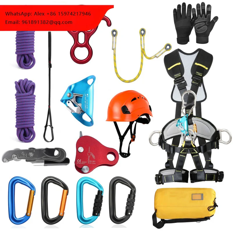Safety Harness Carabiner Helmet Ascender Descender Fall Arrester Protection Rescue Climbing Equipment Working At Height
Safety Harness Carabiner Helmet Ascender Descender Fall Arrester Protection Rescue Climbing Equipment Working At Height