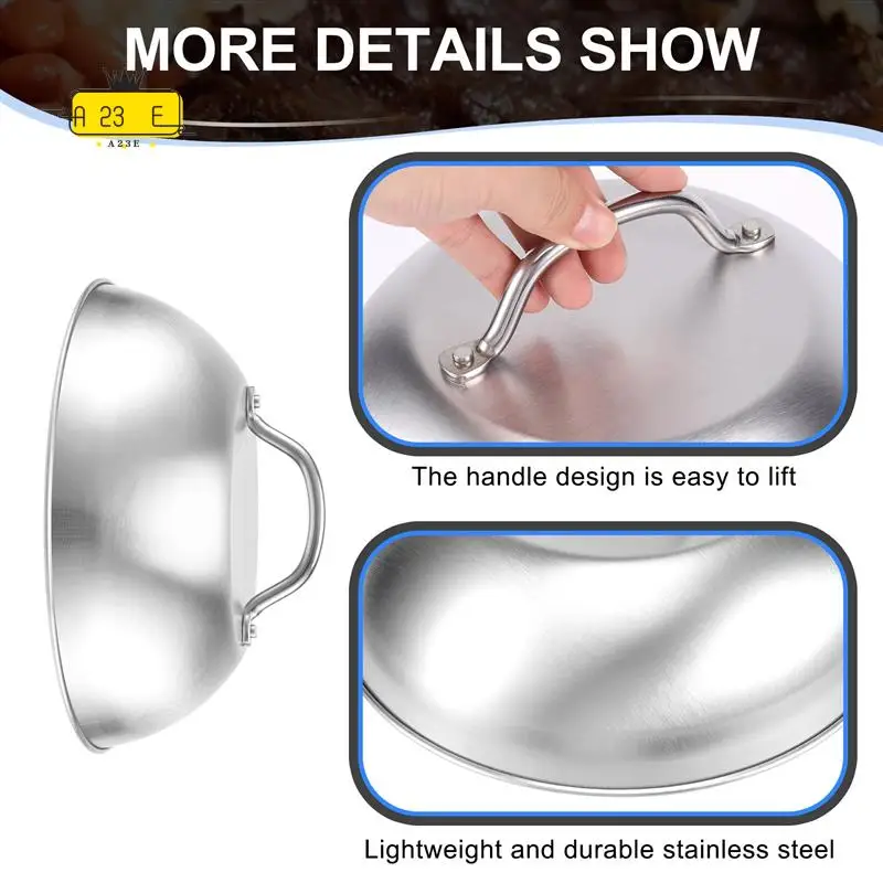 A23E-Stainless Steel Steak Cover Thicken Western Restaurant Western Food Cover Hand Handle Steak Cover Hemispherical Cover
A23E-Stainless Steel Steak Cover Thicken Western Restaurant Western Food Cover Hand Handle Steak Cover Hemispherical Cover