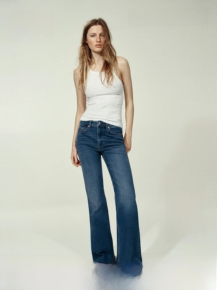 High Waist Bell Bottom Jeans Women's Denim Pants Vintage Washed Casual Style Cotton Polyester Blend Slim Fit H&M 1302894
High Waist Bell Bottom Jeans Women's Denim Pants Vintage Washed Casual Style Cotton Polyester Blend Slim Fit H&M 1302894