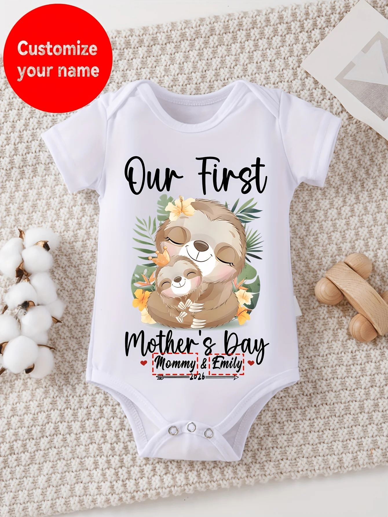 Mother S Day Baby Jumpsuit Name Customization Sloth Mom Holding Sloth Pattern Printed Fashionable Comfortable Triangle Jumpsuit
Mother S Day Baby Jumpsuit Name Customization Sloth Mom Holding Sloth Pattern Printed Fashionable Comfortable Triangle Jumpsuit