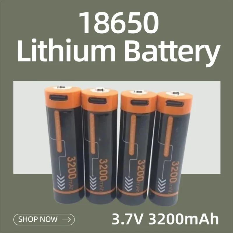 18650 Lithium Battery Type-C Direct Charge Lithium Battery 3.7V 3200mAh for Flashlights Fans and Headlamps
18650 Lithium Battery Type-C Direct Charge Lithium Battery 3.7V 3200mAh for Flashlights Fans and Headlamps