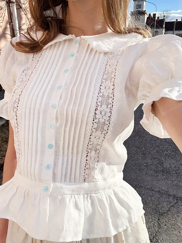 Spring Summer New Gentle Flower Bud Sleeve Doll Collar Lace Patchwork Hem Flower Button Shirt French Style Straight Cut Cotto...
Spring Summer New Gentle Flower Bud Sleeve Doll Collar Lace Patchwork Hem Flower Button Shirt French Style Straight Cut Cotto...