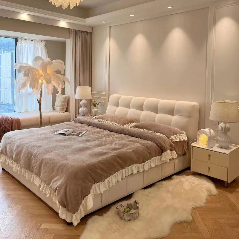 Bedroom Unique Bed Aesthetic Upholstered Frame French Lounge Bed Double Headboards Muebles Para El Hogar Home Accessories
Bedroom Unique Bed Aesthetic Upholstered Frame French Lounge Bed Double Headboards Muebles Para El Hogar Home Accessories