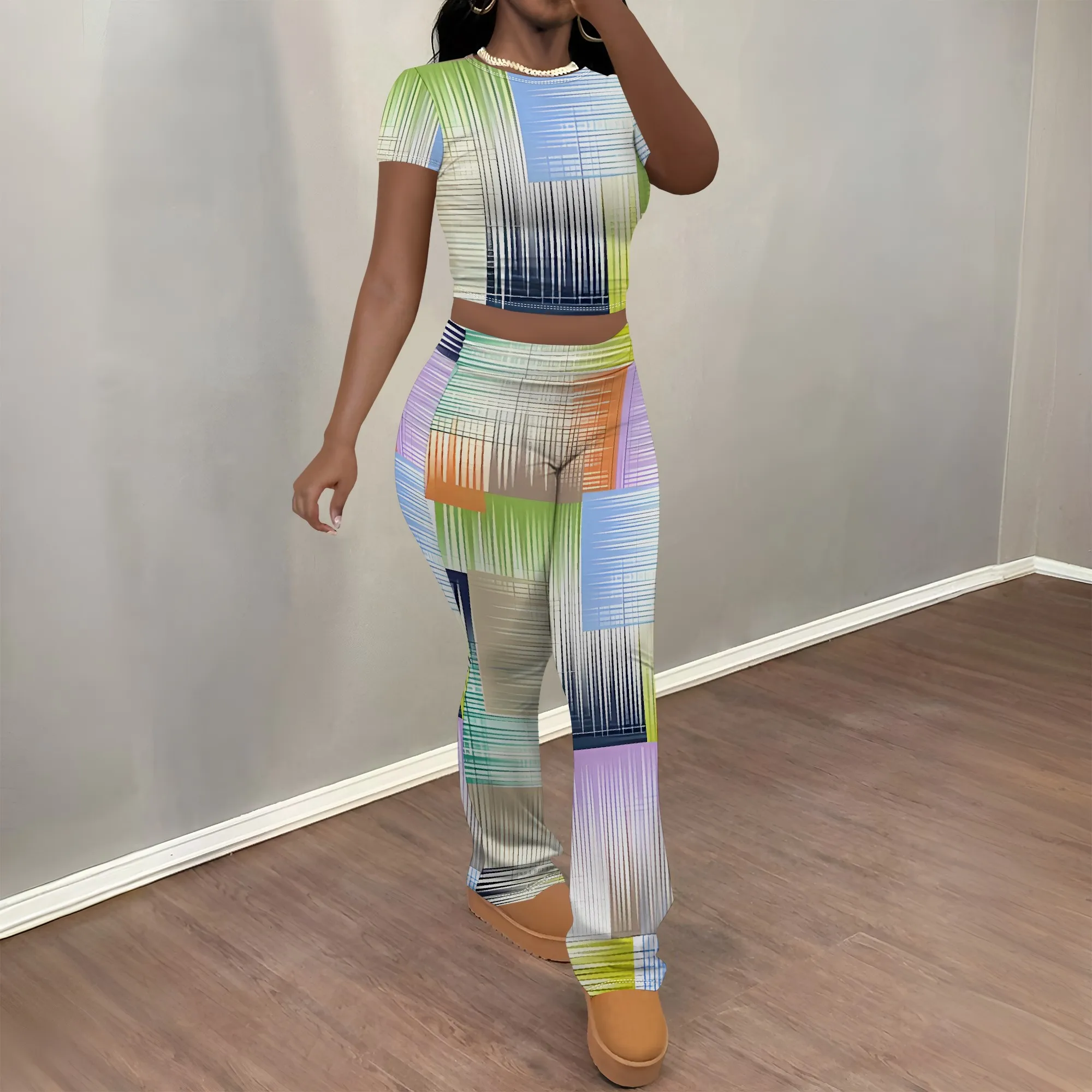 Nupusa Color Block Stripe Print Two - Piece Set Women Summer Short Sleeve Casual Outfit
Nupusa Color Block Stripe Print Two - Piece Set Women Summer Short Sleeve Casual Outfit
