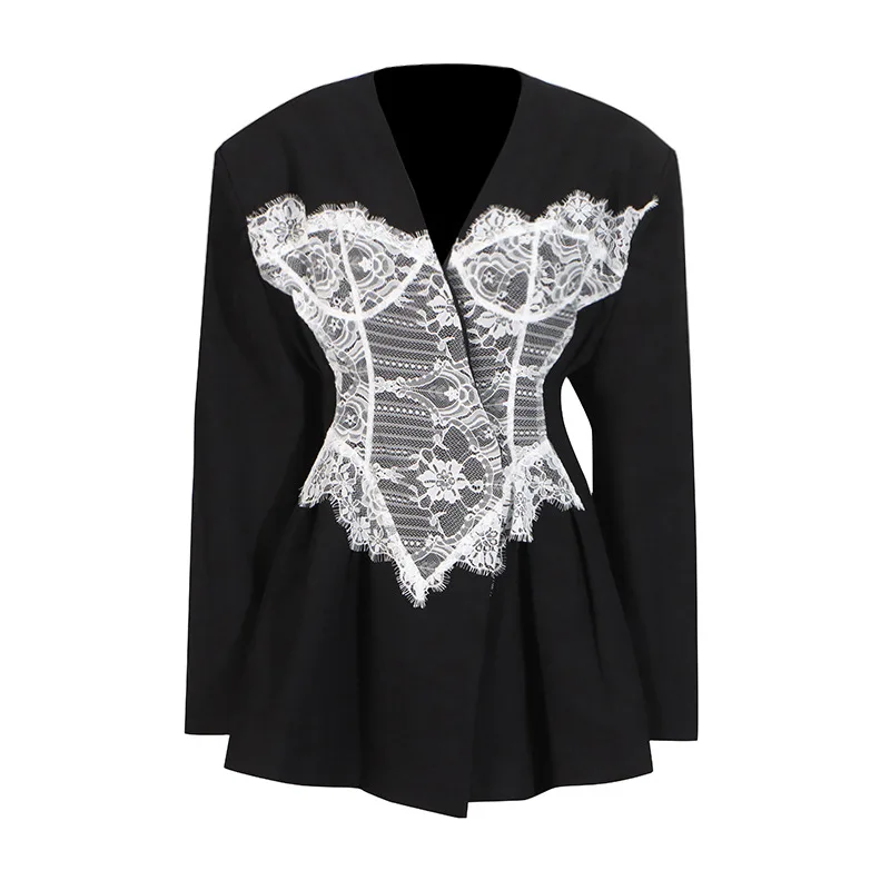 SuperAen European and American Style Blazer Women's 2025 New Lace Splicing Waist Single-breasted Blazer
SuperAen European and American Style Blazer Women's 2025 New Lace Splicing Waist Single-breasted Blazer