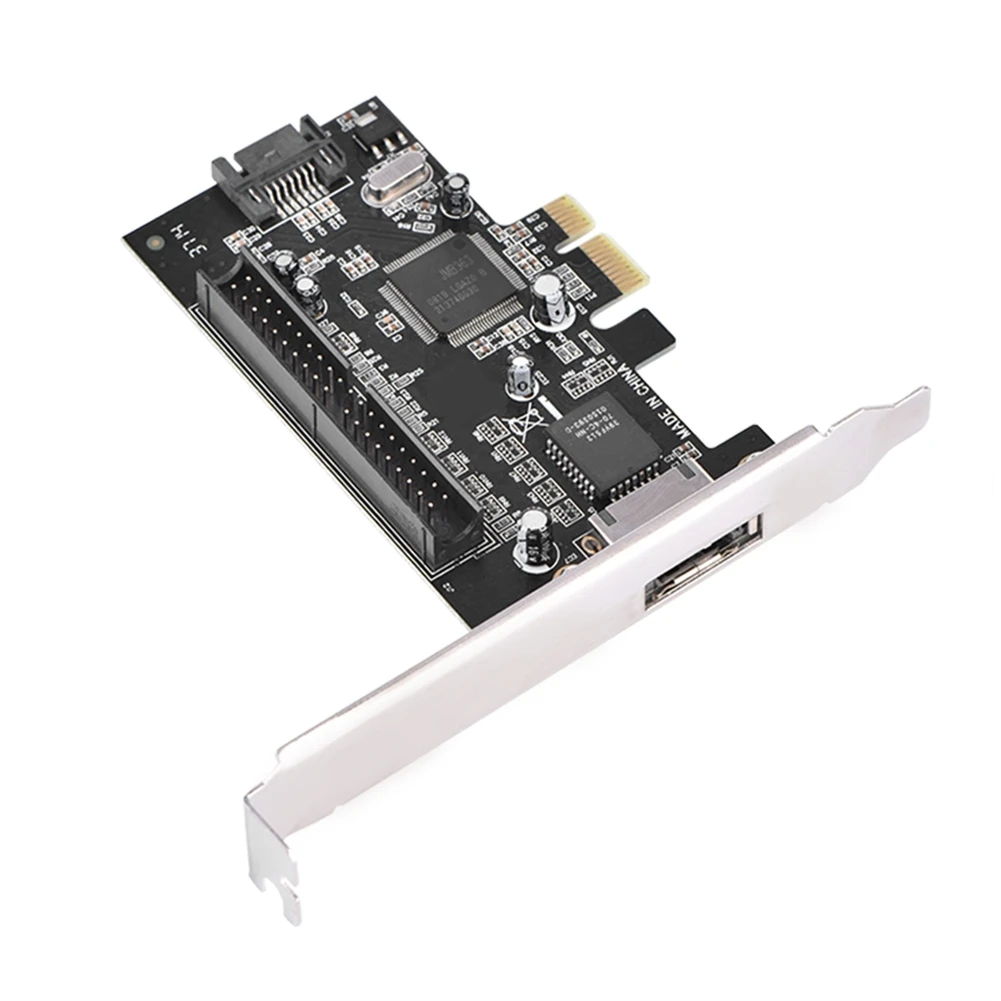 PCI-E PCI Express to IDE ATA133 + SATA II + ESATA Raid JMB363 Adapter Card
PCI-E PCI Express to IDE ATA133 + SATA II + ESATA Raid JMB363 Adapter Card
