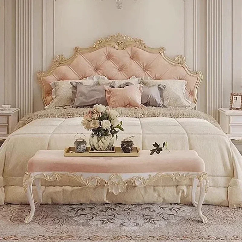 Princess Pink Bed Fashionable Apartment European Full Body Aesthetics Bed Wedding Minimalist Frame Cama Casal Beds Furniture 
Princess Pink Bed Fashionable Apartment European Full Body Aesthetics Bed Wedding Minimalist Frame Cama Casal Beds Furniture
