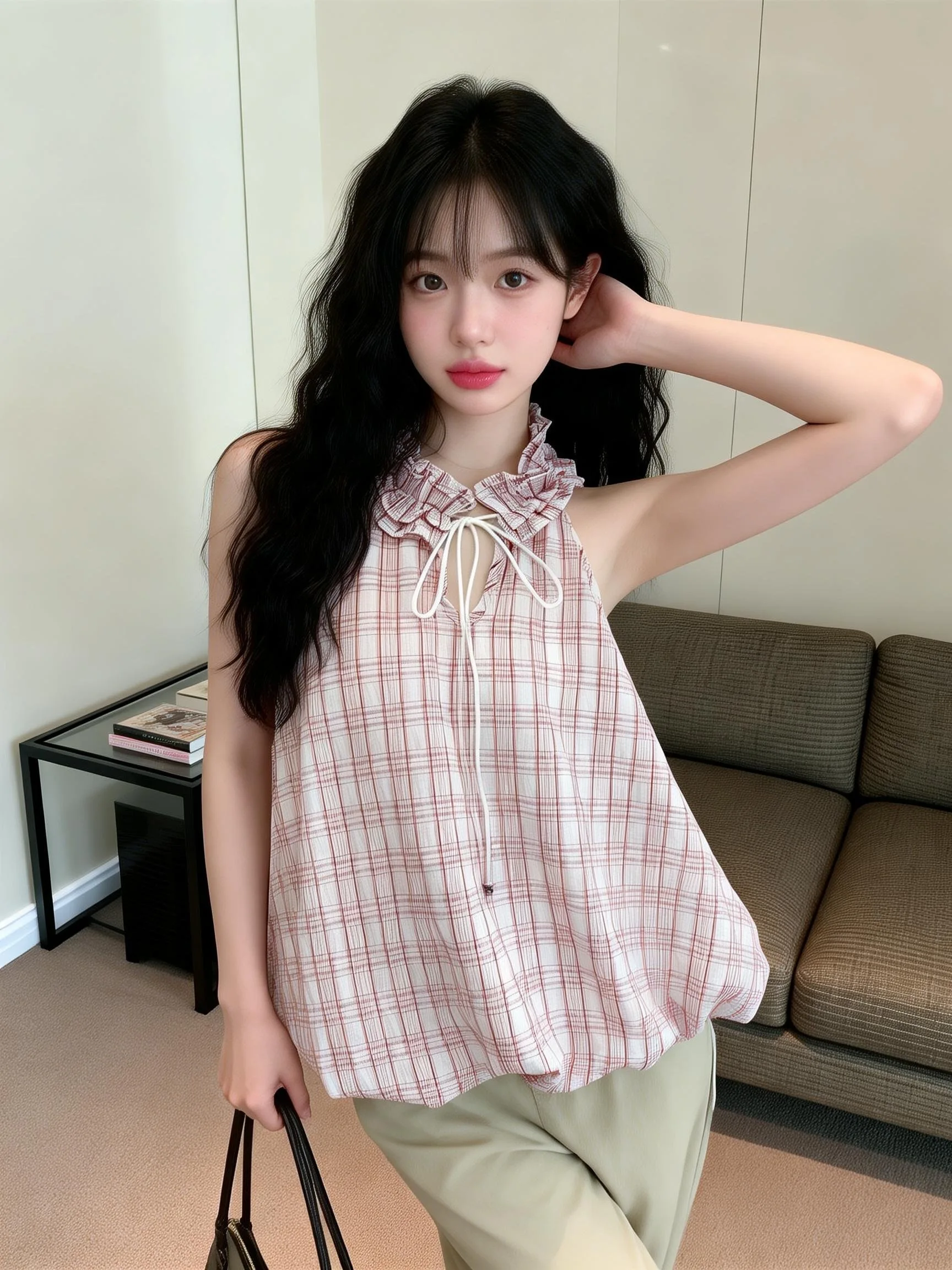 Sweet Pure Desire Spicy Girl Sexy Hanging Neck Vest Summer New Fashion Versatile Sleeveless Plaid Top Women's Fashion
Sweet Pure Desire Spicy Girl Sexy Hanging Neck Vest Summer New Fashion Versatile Sleeveless Plaid Top Women's Fashion