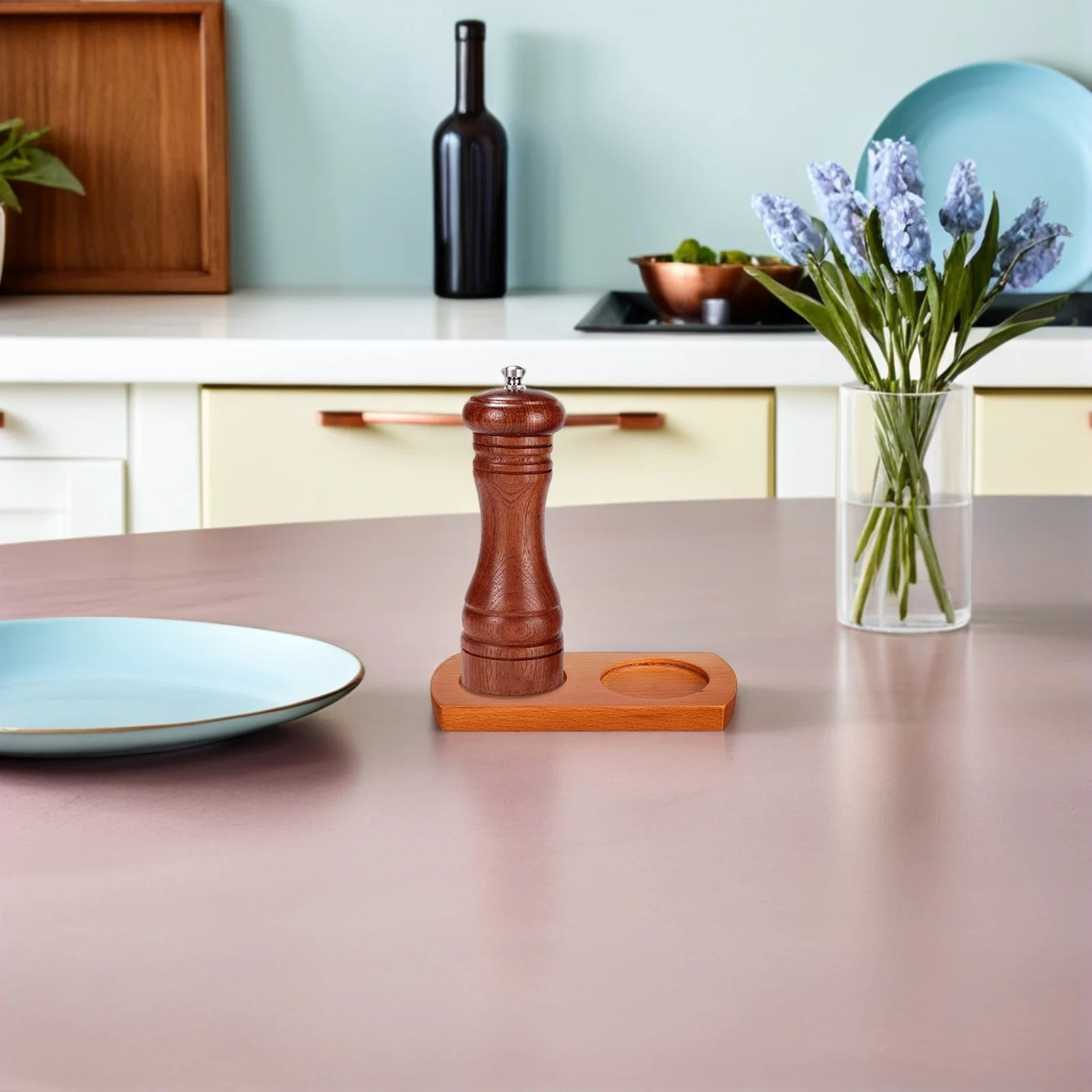 Wooden Pepper Grinder Stand Twin Slot Countertop Organizer For Salt Pepper Mill Tray Mills Kitchen Dining Tray
Wooden Pepper Grinder Stand Twin Slot Countertop Organizer For Salt Pepper Mill Tray Mills Kitchen Dining Tray