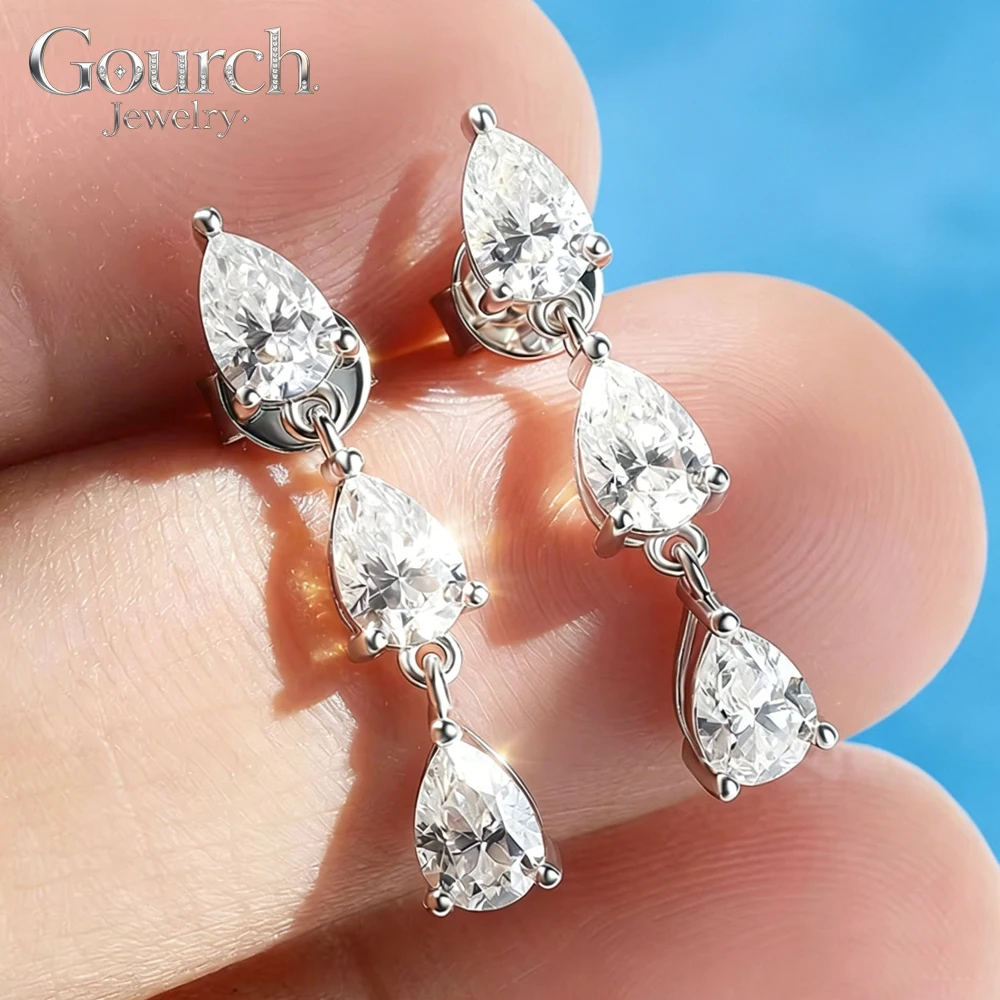 Gourch 3Cttw D Color VVS1 Pear Cut Real Moissanite Dangle Drop Earrings for Women Waterdrop Tassel Earrings 925 Sterling Silver
Gourch 3Cttw D Color VVS1 Pear Cut Real Moissanite Dangle Drop Earrings for Women Waterdrop Tassel Earrings 925 Sterling Silver