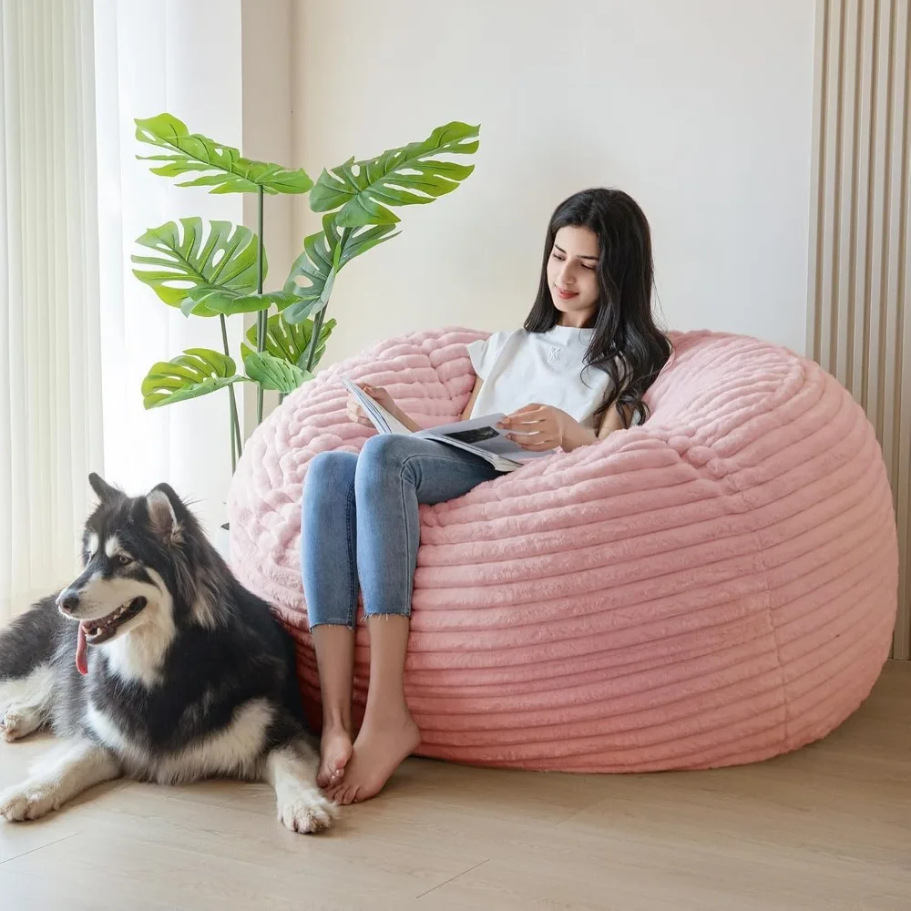 4FT Bean Bag Chair WITH Foam Filling, Ultra Soft Fur Lazy Sofa for Living Room Bedroom, Machine Washable Cover, Bean Bag Sofa
4FT Bean Bag Chair WITH Foam Filling, Ultra Soft Fur Lazy Sofa for Living Room Bedroom, Machine Washable Cover, Bean Bag Sofa