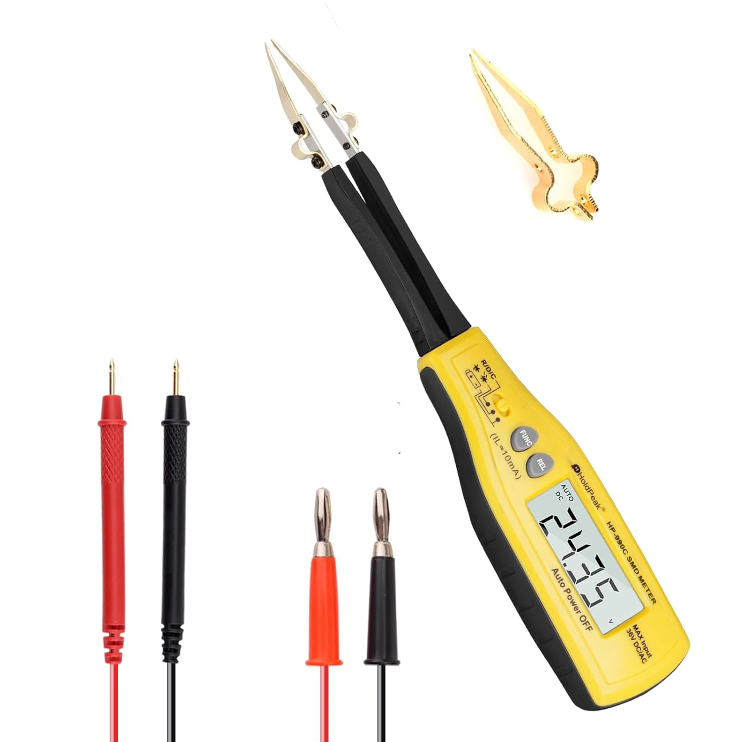 BTMETER BT-990C Digital SMD Tester 6000 Counts, Auto Ranging Intelligent Resistance Capacitance Diode Zener LED Battery Power
BTMETER BT-990C Digital SMD Tester 6000 Counts, Auto Ranging Intelligent Resistance Capacitance Diode Zener LED Battery Power