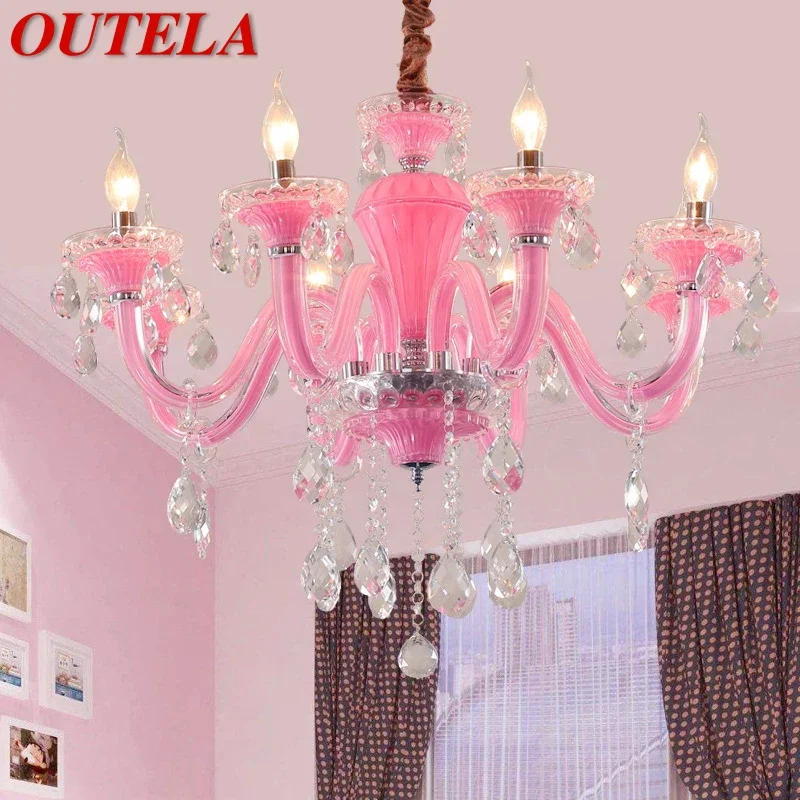 OUTELA Pink Crystal Pendent Lamp Art Girls' Room Candle Lamp Children's Room Living Room Restaurant Bedroom Chandelier
OUTELA Pink Crystal Pendent Lamp Art Girls' Room Candle Lamp Children's Room Living Room Restaurant Bedroom Chandelier