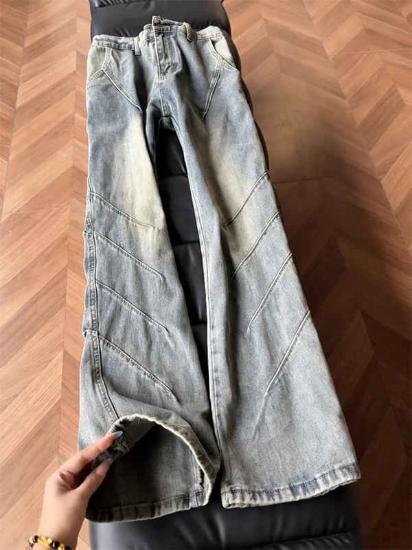 Retro Blue Pleated Flared Jeans Men's American High Street Sle Slim Straight Workwear Pants High Waist Denim Spring Season
Retro Blue Pleated Flared Jeans Men's American High Street Sle Slim Straight Workwear Pants High Waist Denim Spring Season