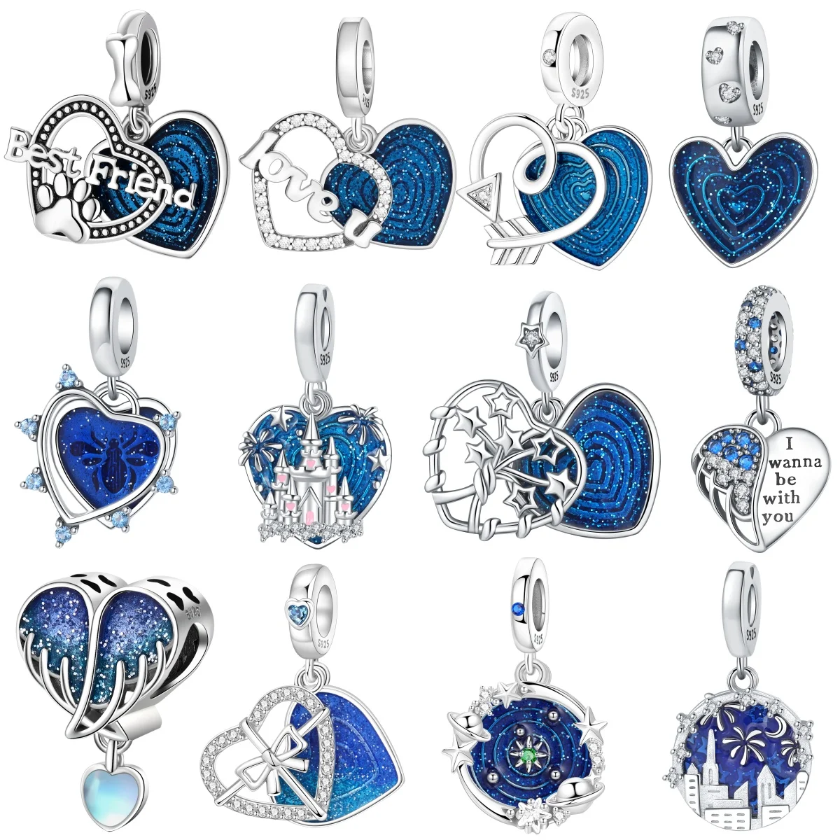 MISEFF S925 Sterling Silver Charm Exquisite Versatile Classic Blue Heart Pendant For Original Bracelet DIY Jewelry Making Gift
MISEFF S925 Sterling Silver Charm Exquisite Versatile Classic Blue Heart Pendant For Original Bracelet DIY Jewelry Making Gift