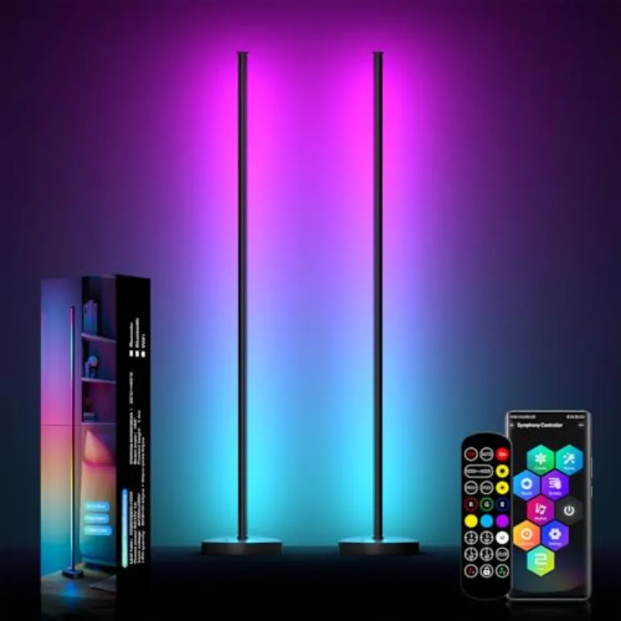 Corner Floor Lamp Pair RGB IC Corner Lights Sync Together with Single Controller APP and Remote Control Music Sync Color Changi
Corner Floor Lamp Pair RGB IC Corner Lights Sync Together with Single Controller APP and Remote Control Music Sync Color Changi