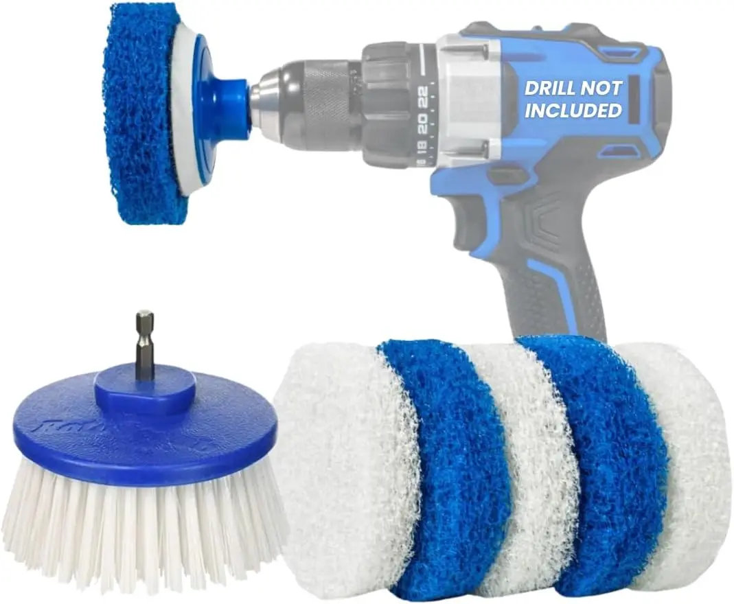 Drill Cleaning Brush & Sponge Pads Kit for Tubs, Showers, Grout, Tile, Tires - Power Scrubber Attachment Set
Drill Cleaning Brush & Sponge Pads Kit for Tubs, Showers, Grout, Tile, Tires - Power Scrubber Attachment Set