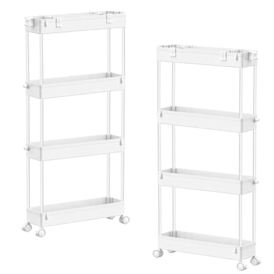 2-piece Set Slim Storage Cart 3 Tier, Bathroom Organizer Rolling Utility, Mobile Shelving Unit Slide Out for Office, Kitchen, L
2-piece Set Slim Storage Cart 3 Tier, Bathroom Organizer Rolling Utility, Mobile Shelving Unit Slide Out for Office, Kitchen, L