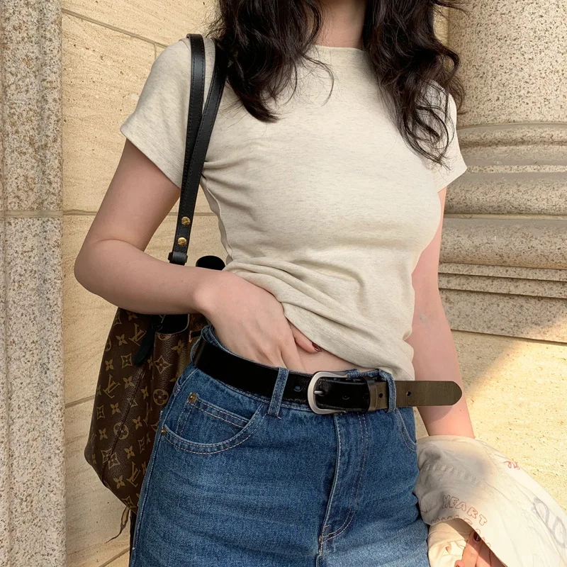 CGC 2025 New Casual Women's T-shirt 100% Cotton Short Sleeve Tees Simple Solid Summer Crop Top Women O-Neck Female Clothing
CGC 2025 New Casual Women's T-shirt 100% Cotton Short Sleeve Tees Simple Solid Summer Crop Top Women O-Neck Female Clothing