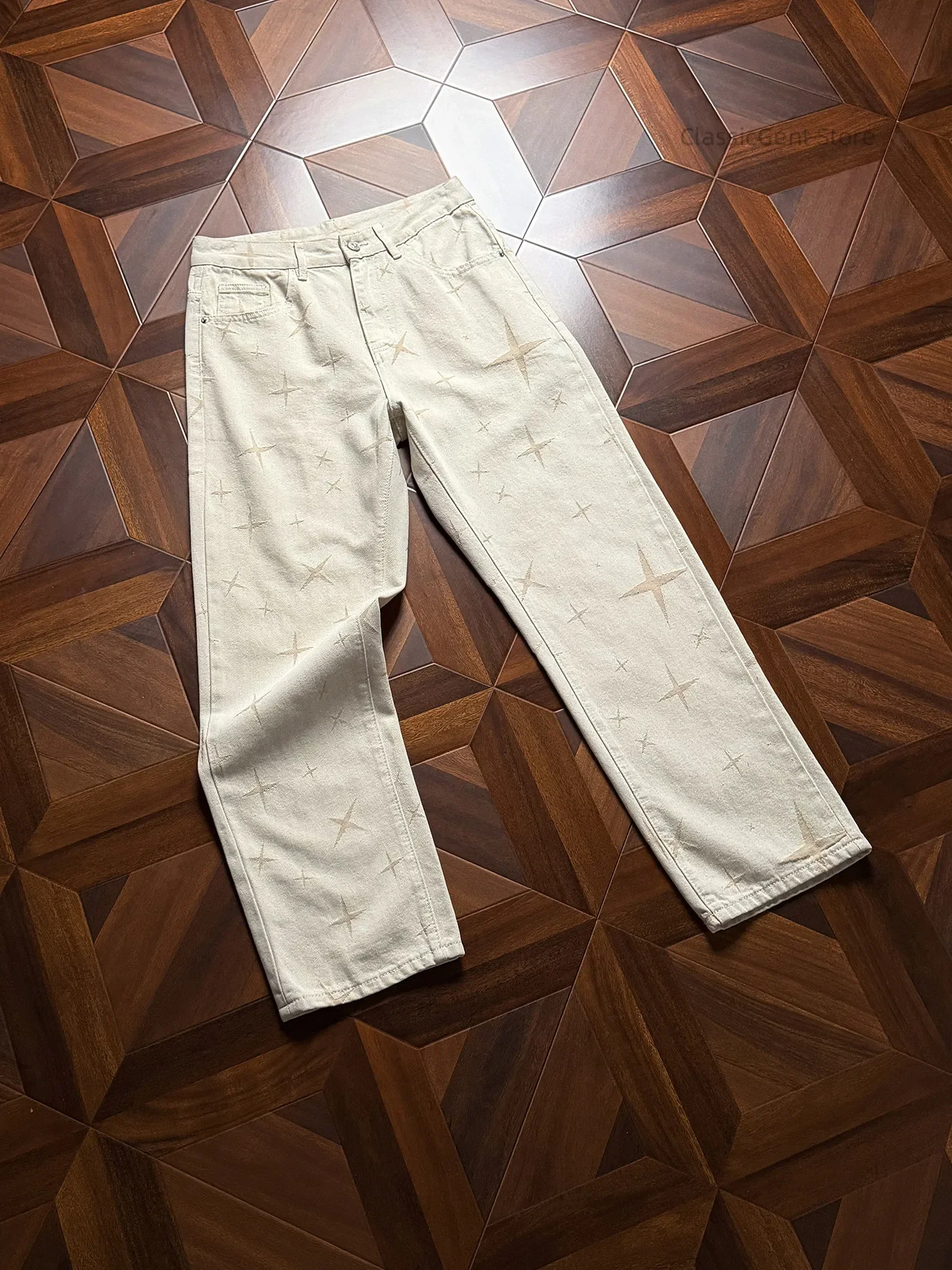 Leavened Rice White Star Jacquard 11oz Jeans, Loose Straight American High Street
Leavened Rice White Star Jacquard 11oz Jeans, Loose Straight American High Street