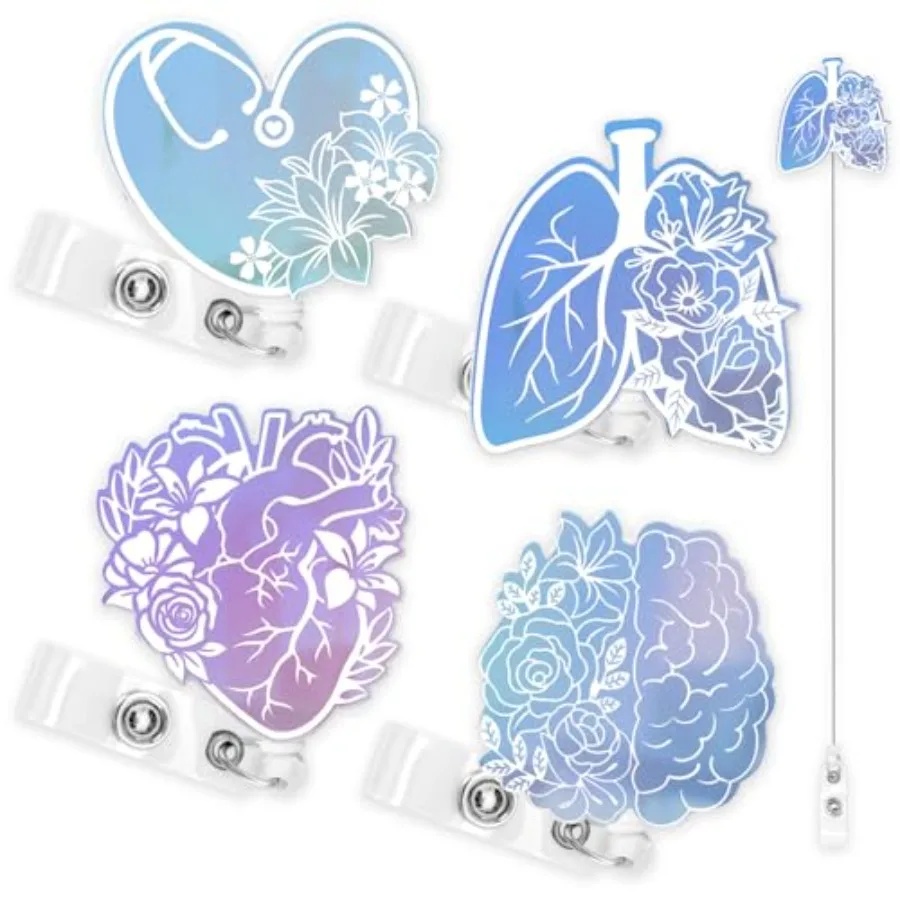 Nurse Badge Reels 4PCS Retractable Badge Holders with Alligator Clip Iridescent Heart Brain Patterns Holographic Style Cute Bad
Nurse Badge Reels 4PCS Retractable Badge Holders with Alligator Clip Iridescent Heart Brain Patterns Holographic Style Cute Bad